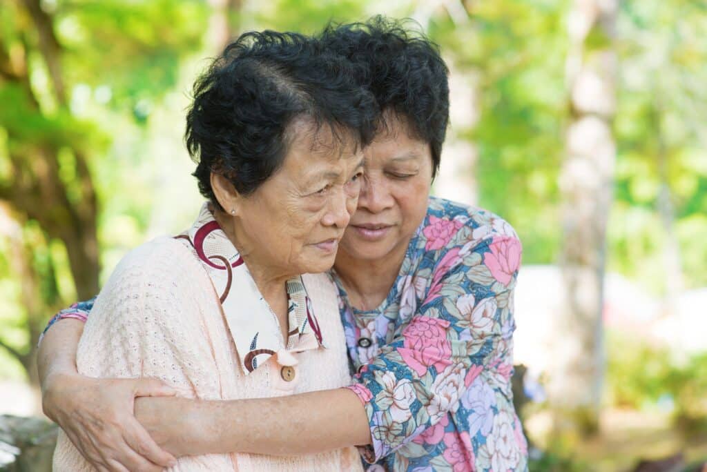 Mother with dementia and daughter