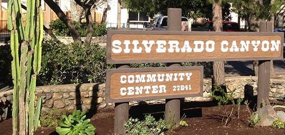 Exterior sign for Silverado Canyon Community Center