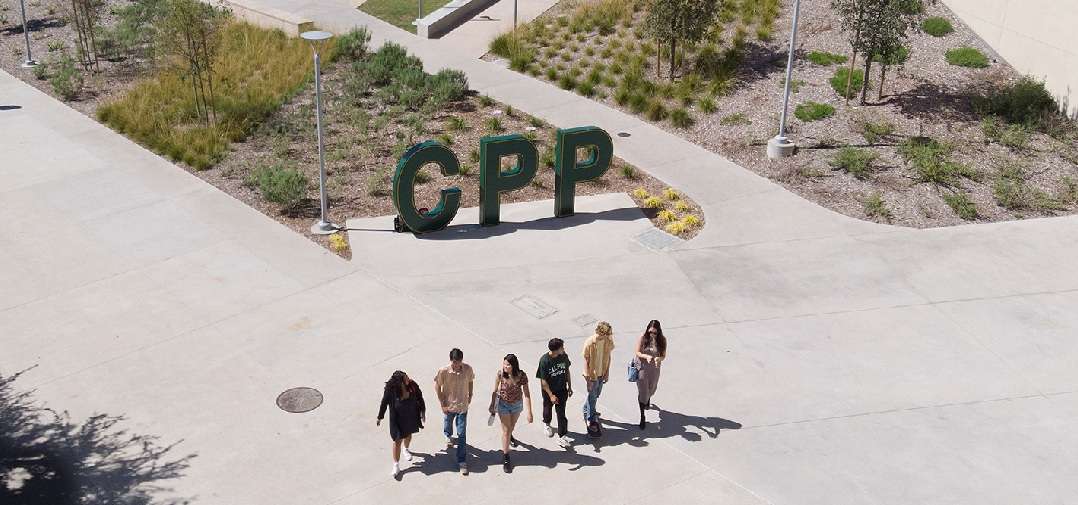 Overhead view of the quadrangle at Cal Poly Pomona