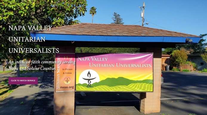 Exterior sign for Napa Valley Unitarian Universalists