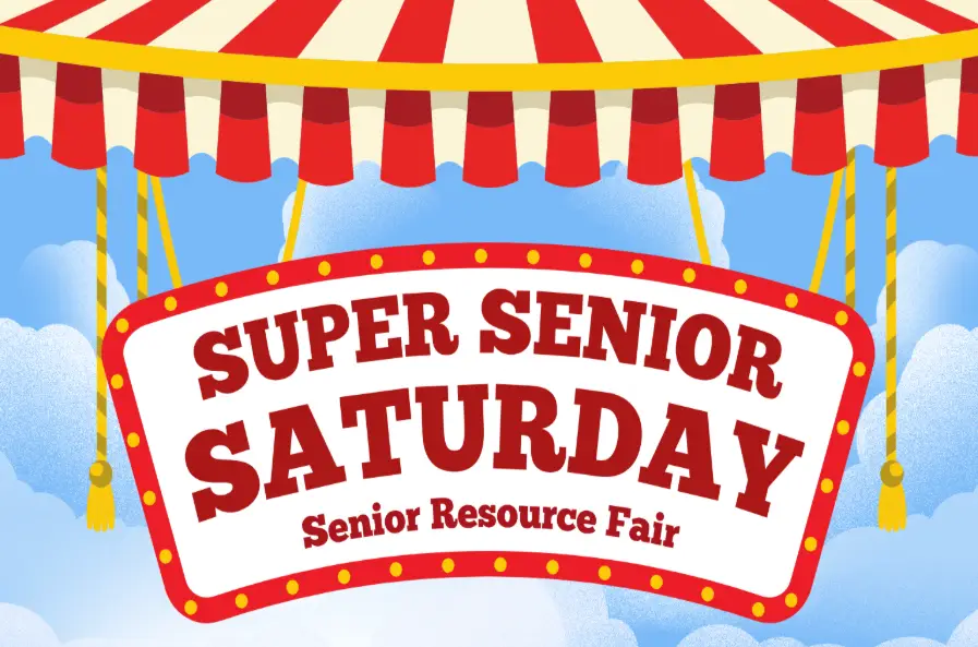 Super Senior Saturday in carnival themed striped tent